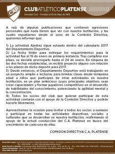 Comunicado AJEDREZ