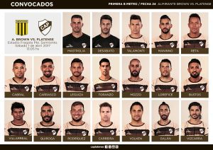 Convocados ante Almirante Brown fecha 24