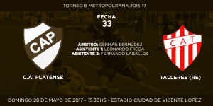 Placa anuncio Platense vs Talleres