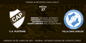 Anuncio de partido Platense VSC