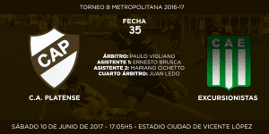 Anuncio de partido Platense vs Excursionistas