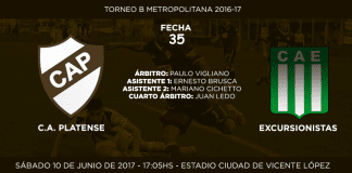 Anuncio de partido Platense vs Excursionistas