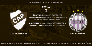 presentación Platense vs Sacachispas
